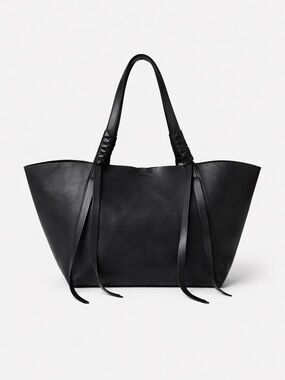 AllSaints Black Leather Tote